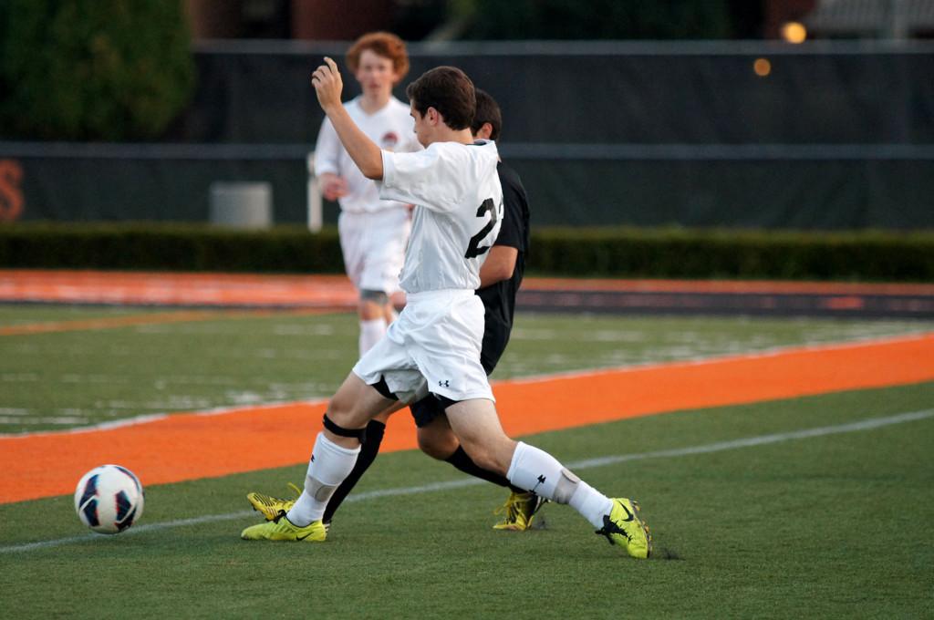 Junior Ryan Pacholski competes against the opposing team on September 24. 