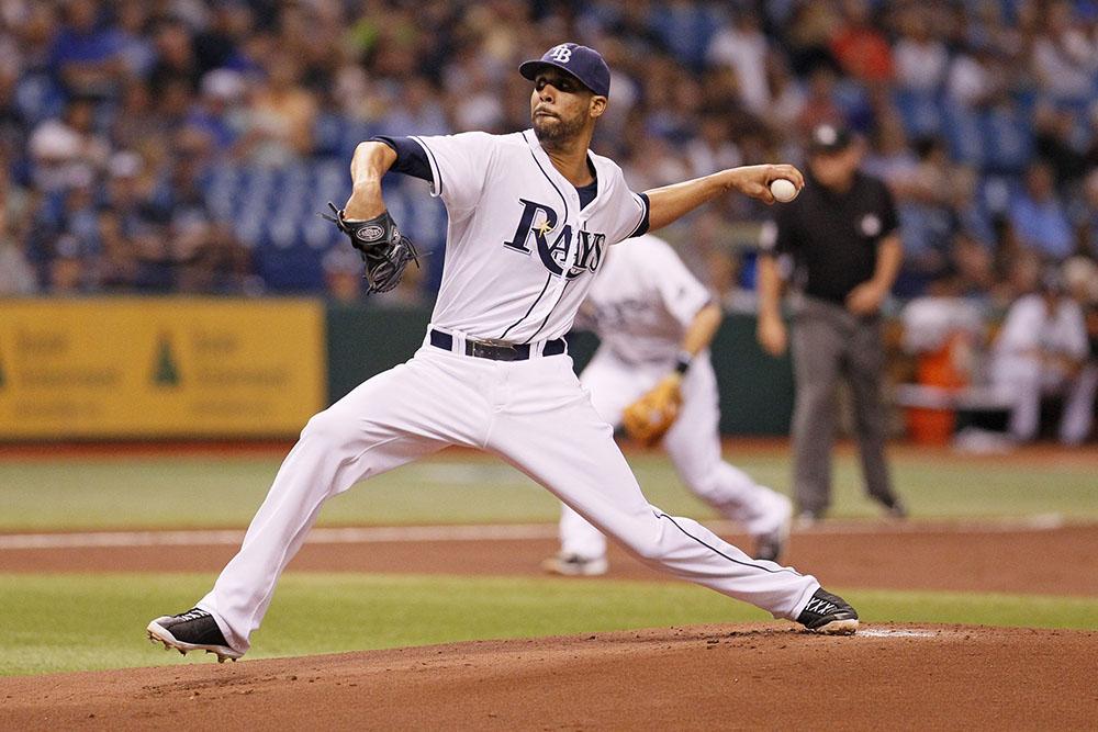 Tampa Bay Rays pitcher David Price works in the first inning against the Baltimore Orioles at Tropicana Field in St. Petersburg, Florida, on Friday, September 20, 2013.