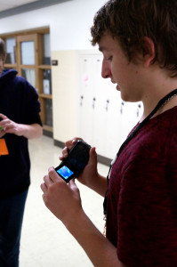 Junior member of Media Literacy Jonathan Lester works on a video project