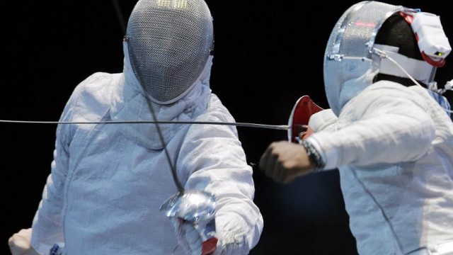 The Thundercats fencing team in action.