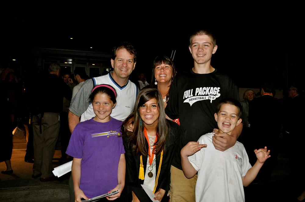 The Borcia family celebrates Kaeleigh’s graduation from Libertyville High School in June 2012.
Back row, left to right: Mr. Jim Borcia, Mrs. Margaret Borcia, Joe Borcia.
Front row, left to right: Erin Borica, Kaeleigh Borcia, Tony Borcia.