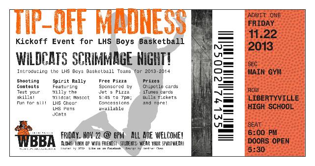 Ticket advertisement for Tip off Madness