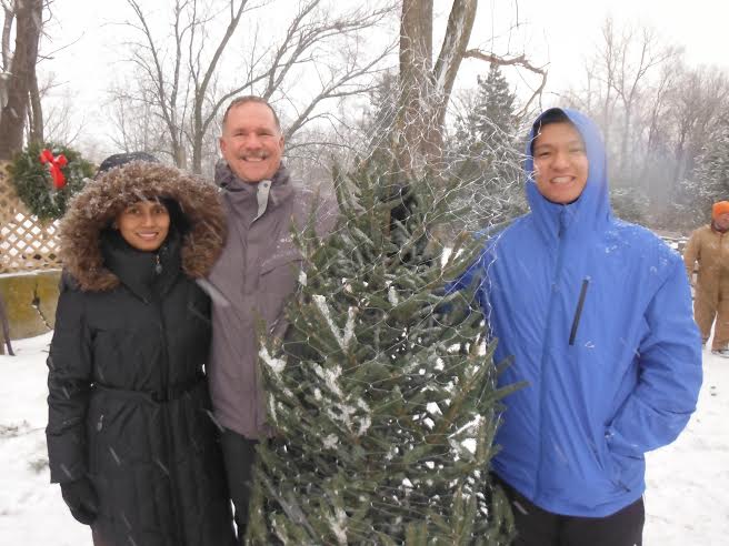 The Alvarez Family getting a Christmas tree for the holidays. 