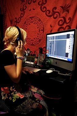 Bryant peruses her personal playlist for inspiration. 