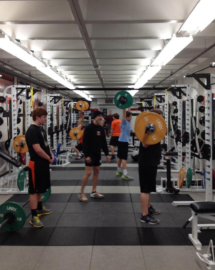 Athletes participate in after school Crossfit Club as a part of their offseason schedule 