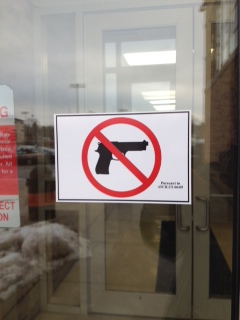 A new sticker soon to be all over LHS school grounds expressing the prohibition of guns within the school.