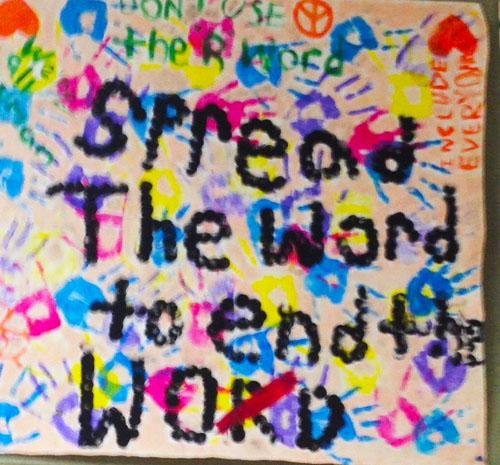 Student-made poster promoting the Spread the Word to End the Word campaign.