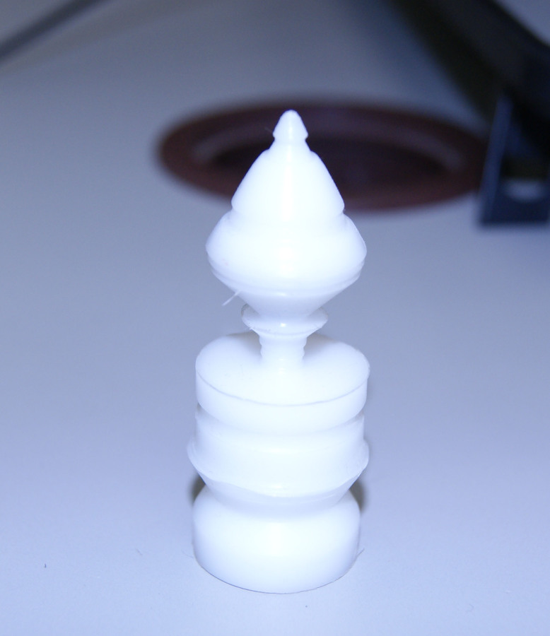 A chess piece created using the 3D printer at LHS.