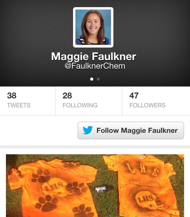 Teachers like Margaret Faulkner have created Twitter accounts to communicate with students. 