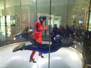 Jordan Bach learns how to indoor skydive for the first time. 