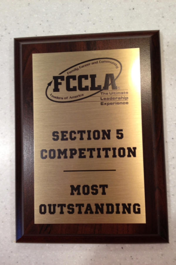 The FCCLA Most Outstanding award that was won by Sammie Mackey.