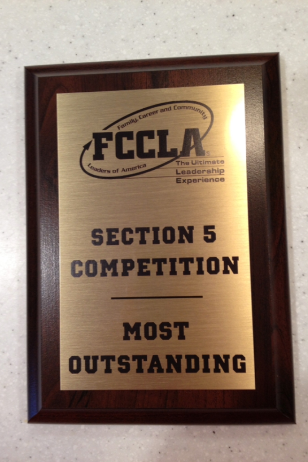 The FCCLA "Most Outstanding" award that was won by Sammie Mackey.