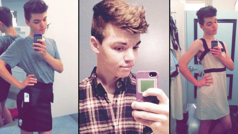 Transgender teen, Leelah Alcorns, famous dress selfie.