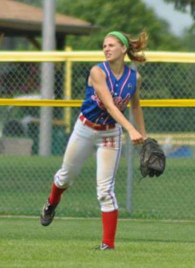 Junior Jess Lauret warms up before a summer league game. 