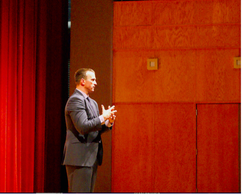 Chris Herren speaks to an  audience of  Vernon Hills  and surrounding community members at VHHS.