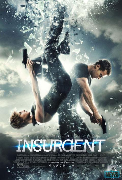 The+Insurgent+movie+poster+features+Shailene+Woodley+and+Theo+James.