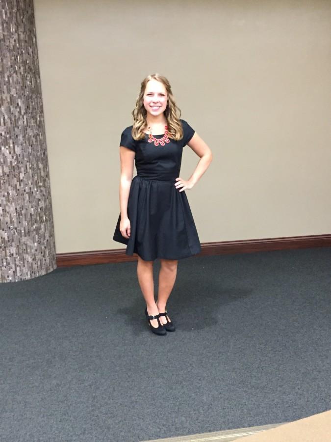 Mackey shows off her simple yet sophisticated black dress that won over all of the judges.