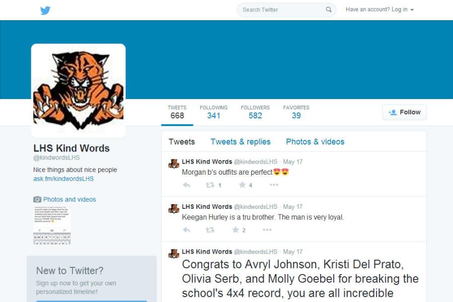 Within its first week of being created, @kindwordsLHS had over 500 followers and 600 tweets.