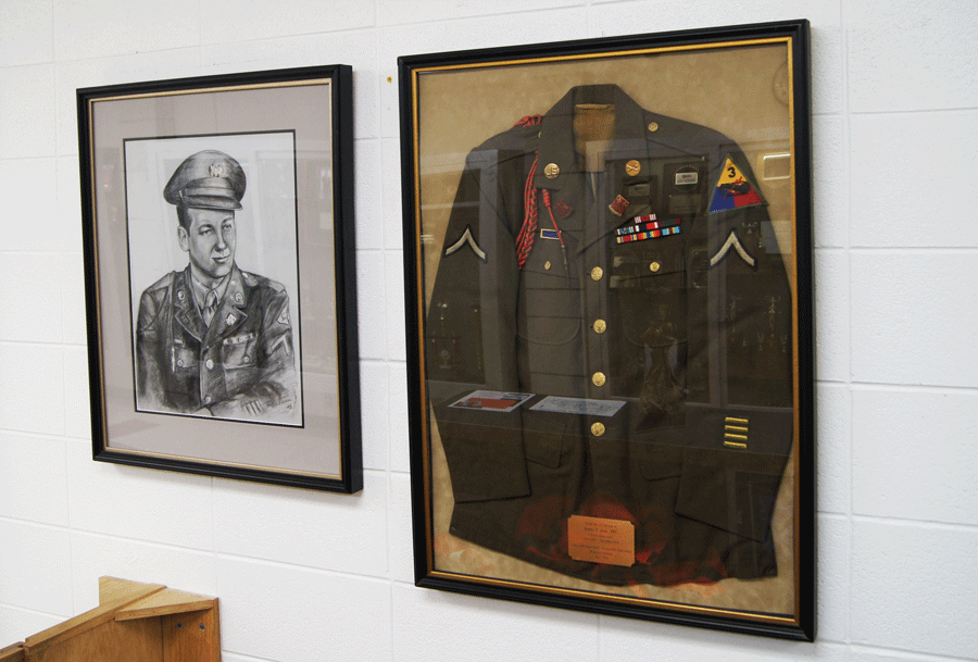 Mr. Zale's uniform previously hung above the main entrance security desk.