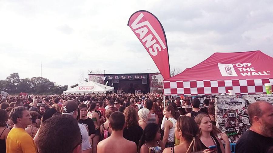 A Day To Remember preforms at 2014 Warped Tour in Tinley Park.