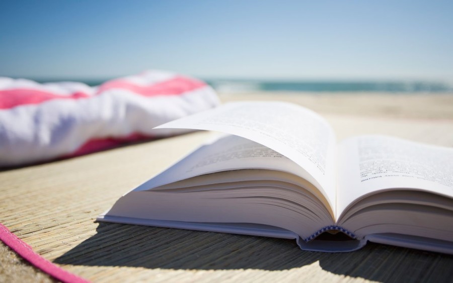 One way to relieve the stress of feeling like you have homework over the summer is to take your novels to the beach. 