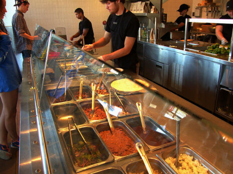 Located three minutes away and open at 11 a.m., Chipotle offers food that is priced at approximately eight dollars and ready in three minutes.