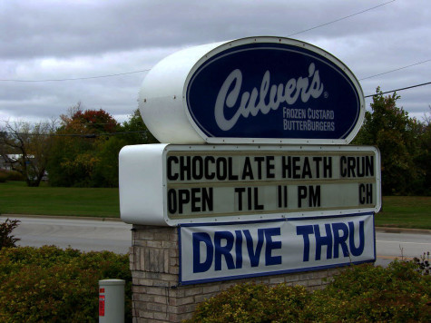Located five minutes away and open at 10 a.m., Culver's offers food that is priced at approximately eight dollars and ready in seven minutes.