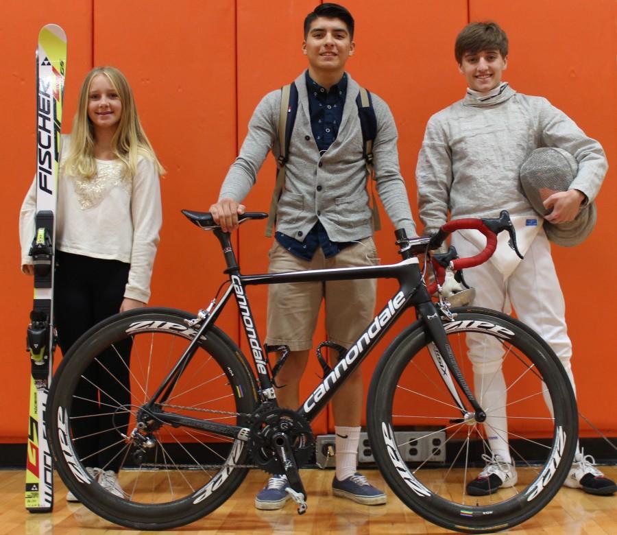 Ally Kunkel (left), Dante Parra (middle), and Brian Lemay (right) are three unique athletes and LHS students  that participate in skiing, cycling, and fencing.
