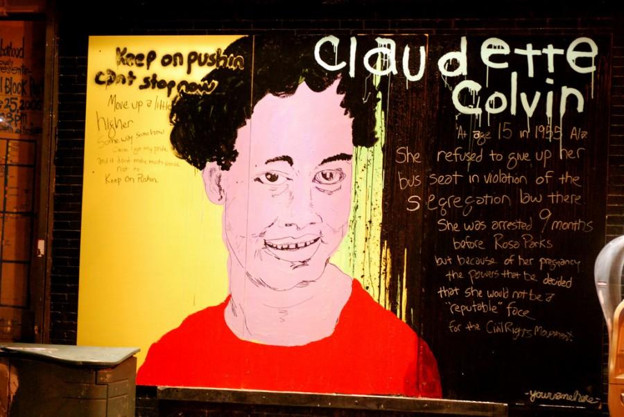 Displayed above is a mural of Claudette Colvin that is currently outside in New York. Alongside the portrait of Colvin, a historical background and facts are given about her.