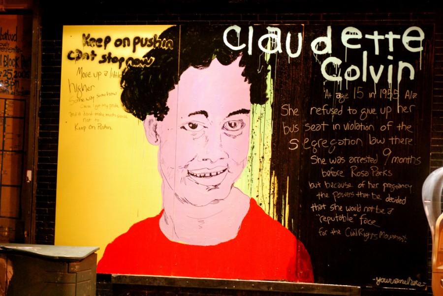 Displayed above is a mural of Claudette Colvin that is currently outside in New York. Alongside the portrait of Colvin, a historical background and facts are given about her.