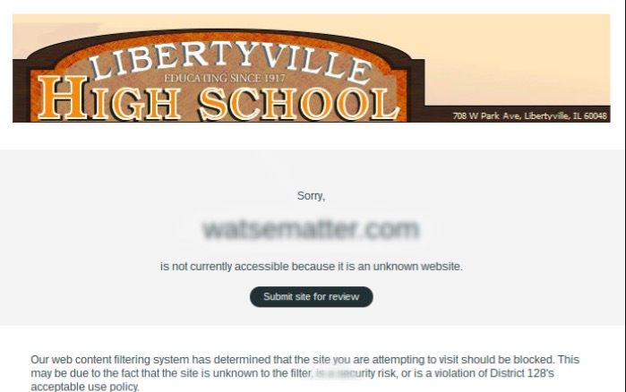 Websites at LHS are filtered though a company called Lighspeed Systems