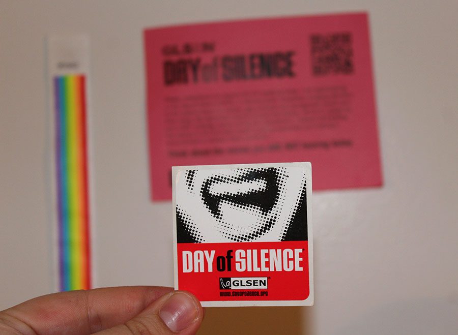 At LHS, the GSA (Gay Straight Alliance) provides a sticker,  wristband, and informational cards explaining the Day of Silence to all students who participate.