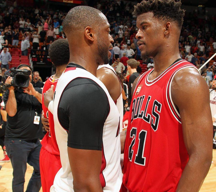 After+being+opponents+for+the+past+5+seasons%2C+Jimmy+Butler+and+Dwyane+Wade+are+now+teammates+in+the+Windy+City.+