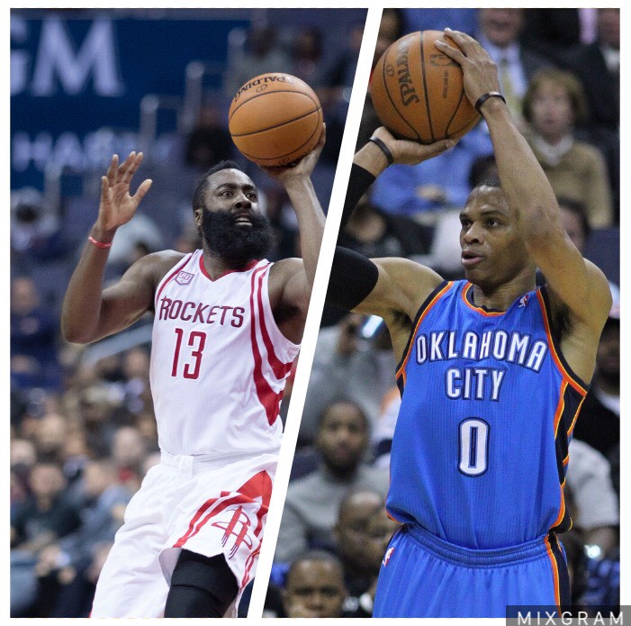 James+Harden+%28left%29+and+Russell+Westbrook+%28right%29+headline+a+stacked+MVP+ballot.+