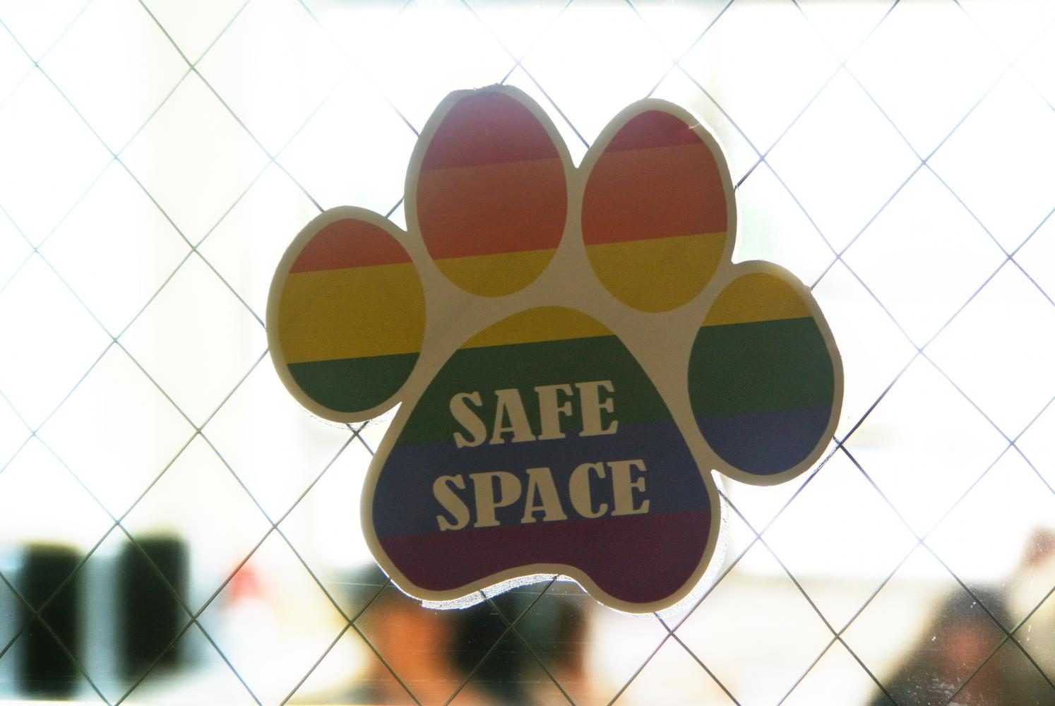 One example of the many 'safe space' stickers hung on teachers' windows to show support for their LGBTQ+ students.
