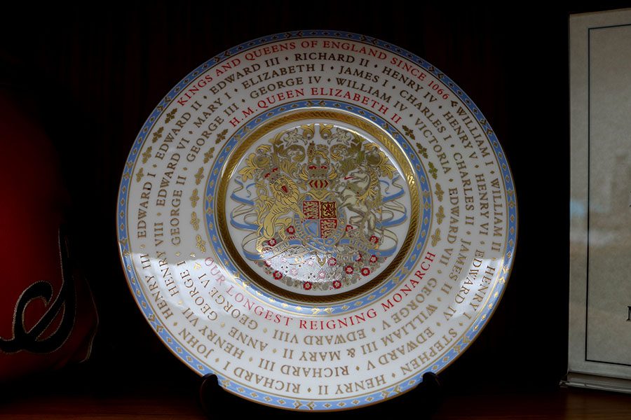 This plate was given to the LHS Band from London as an invitation to march in the London New Year's Day Parade, which is displayed in the main office. 