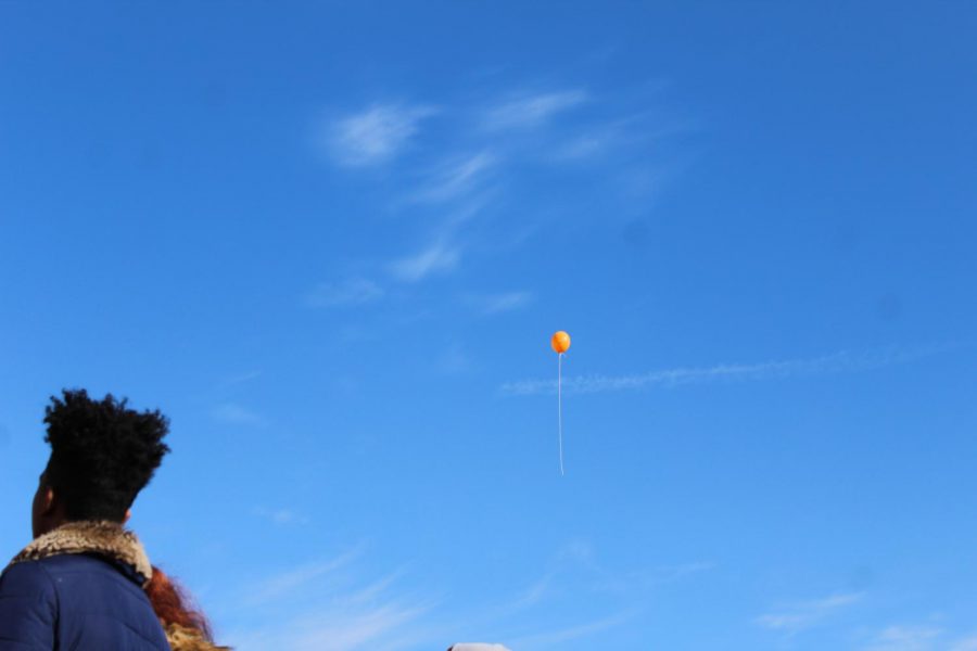 During the six minutes of silence, 17 orange balloons were released every 21 seconds to represent the 17 lives lost at the school shooting in Parkland, Florida. 