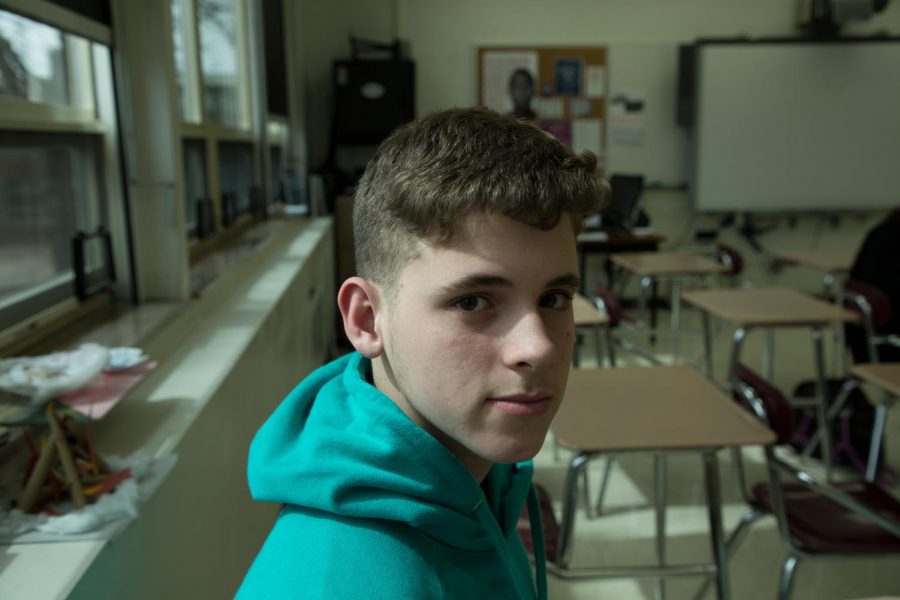 Sophomore Carlos Soto from Puerto Rico in his EL classroom.