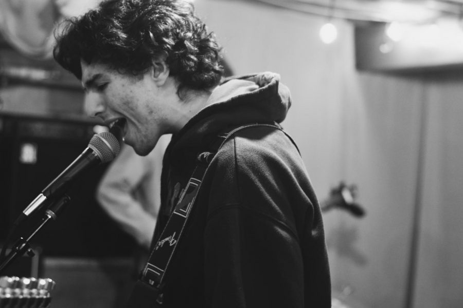 Junior Isaac Rodriguez jams out while playing for a band called Fun Monkey, who got their band name from the Red Hot Chili Peppers, who once called themselves the Funky Monks. 