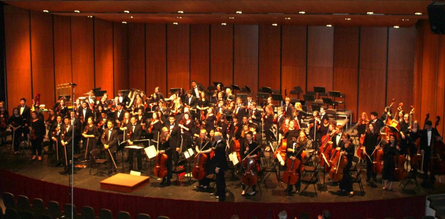 Every orchestra group joined together at the end of the show to play a few songs, such as “Introduction and Allegro.”