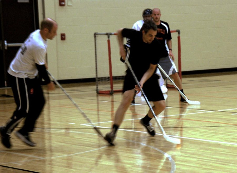 After fighting for the ball, black held possession and quickly made a shot on goal. 