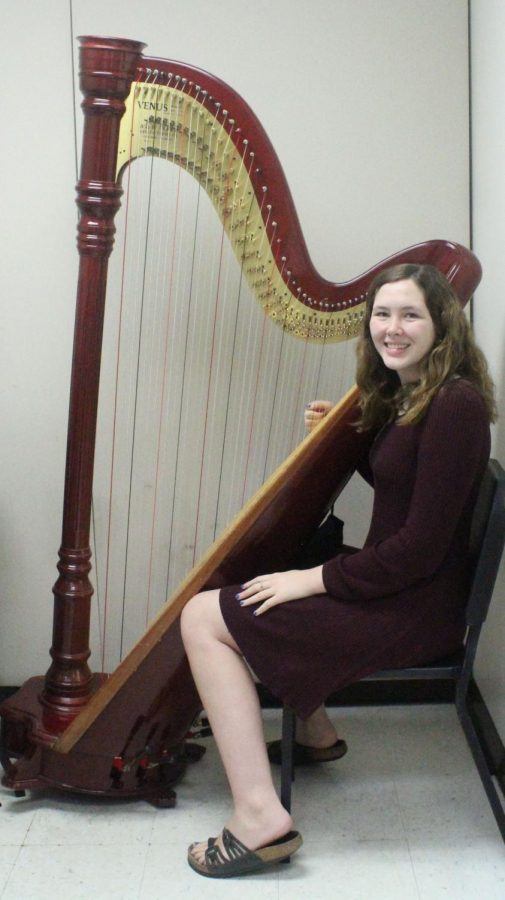 Anna Hirons, a junior at LHS, has been playing the harp for seven years. She is the only harpist at LHS and is currently in orchestra and band. She is also playing in the pit orchestra for the fall musical.