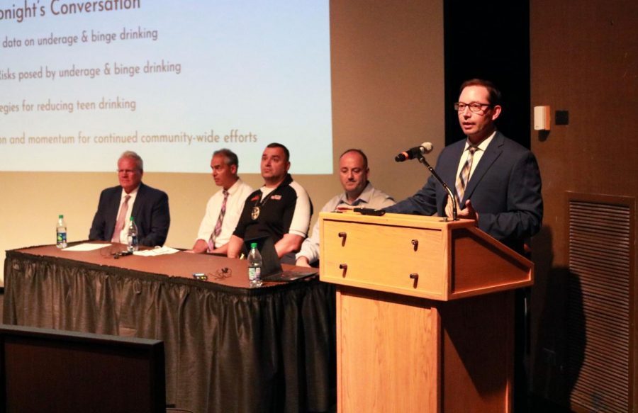 Dr. Tom Koulentes opened up the discussion addressing his time spent at LHS and his disappointment with the seniors’ first day senior shirt decision. Every year, senior students show up on the first day with phrases on their shirts regarding usage of alcohol. This year’s shirts read “Less Thinking, More Drinking.”