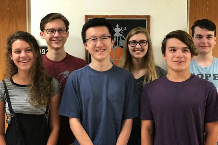 The six Libertyville semifinalists include (left to right) Annika Bjorklund, Mitchell Gifford, Brian Hong, Alice Lillydahl, Ian Smith, and George Hayek.