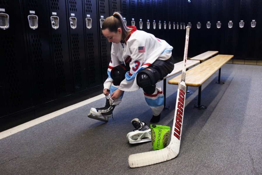 Senior+Amanda+Peter+relies+on+her+hockey+pre-game+ritual+of+eating+twelve+pistachios+and+putting+on+her+skates%2C+right+before+left+to+ensure+her+readiness+for+a+game.