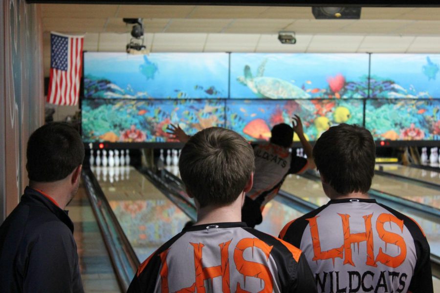 Senior team captain Bryce Pinsel tries to lead his team to a comeback with a strike during the final frames of the last game.