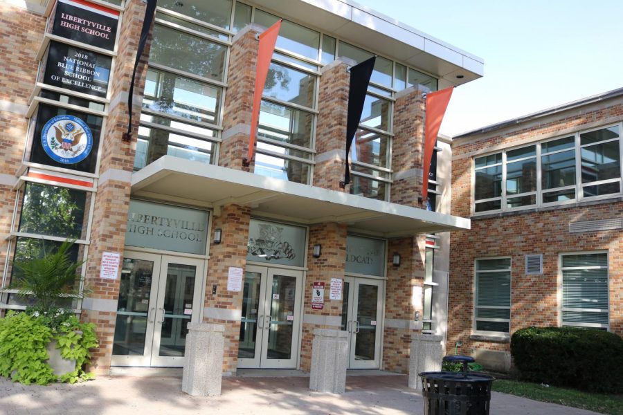 Over the summer, decor was added to the outside of the main entrance. Part of the design recognized last year’s blue ribbon award.