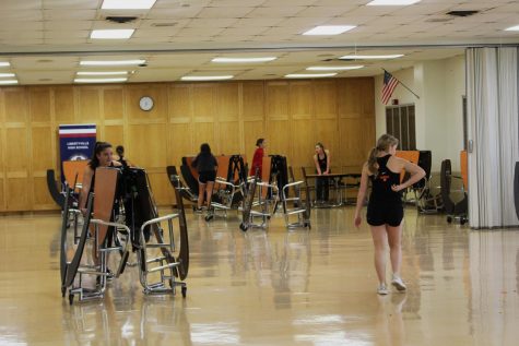 The dance team will continue to hold their rehearsals in the cafeteria or one of the gyms until the dance studio is finished.