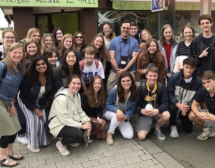 A group of 24 LHS students, led by M. Guiard, travelled to France where they spent the majority of the trip learning about the culture and mastering the language. They stayed with local families and were immersed in the french culture 