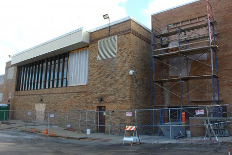 While construction is going on inside the new dance studio, they are also working on the exterior of the area.